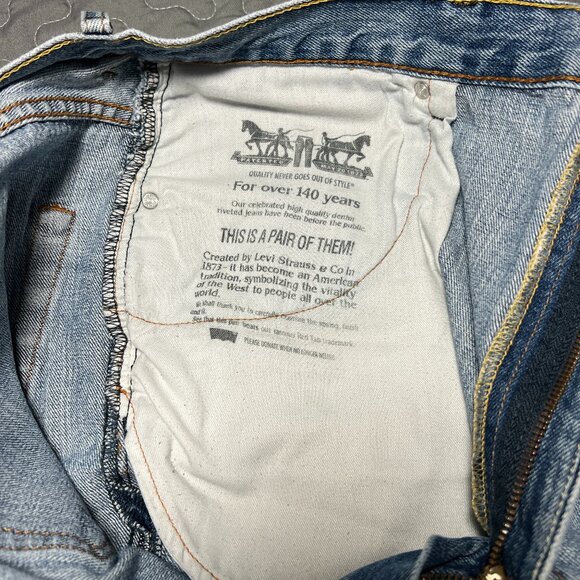 Levis 550 Relaxed Fit Straight Leg Jeans Mens 42X30 Blue Cotton Red Tab READ - Picture 3 of 6